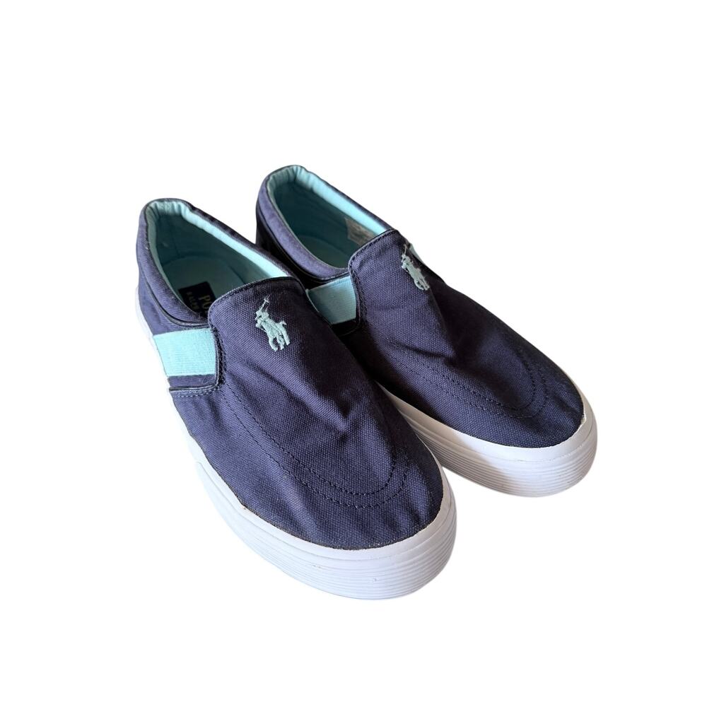 Polo Ralph Lauren navy blue loafer deck shoe slip on men’s 9D preppy coastal - Picture 1 of 8